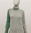 Maglione Donna Cashmere dolcevita Bicolore