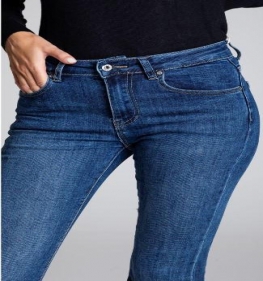 Jeans Donna A Zampa Blu Scuro Edas 2