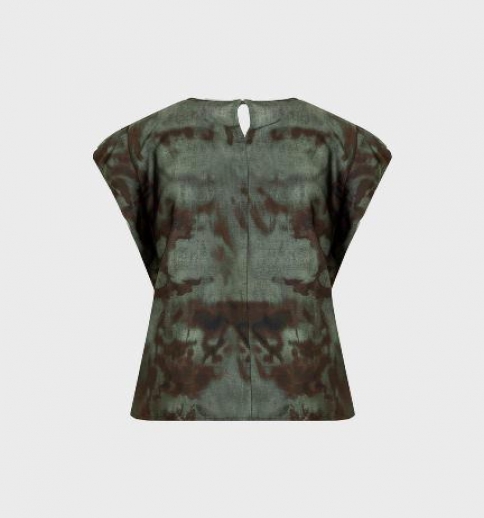 Blusa Smanicata Lola Ferrone In Raso Viscosa Sfumato 1