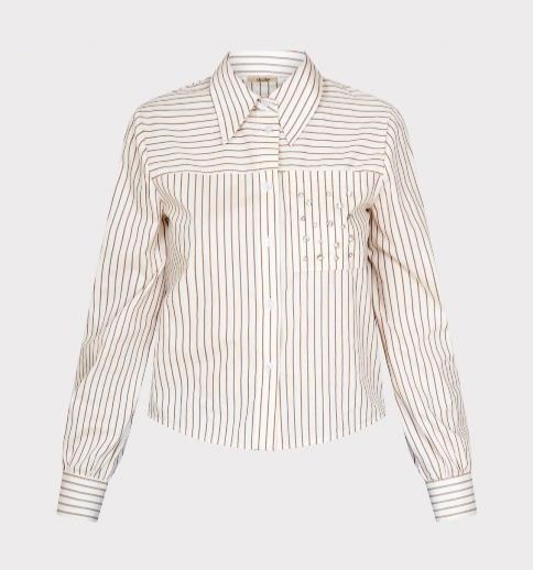 Camicia Donna Rigata Con Strass 1
