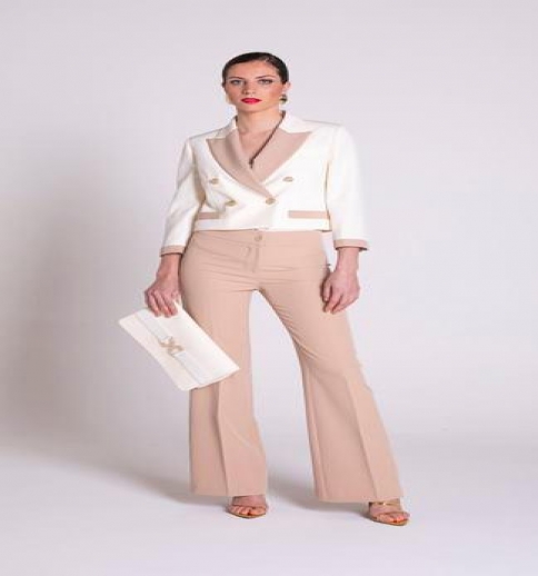 Giacca Donna Spencer Edas Luxury Panna 1