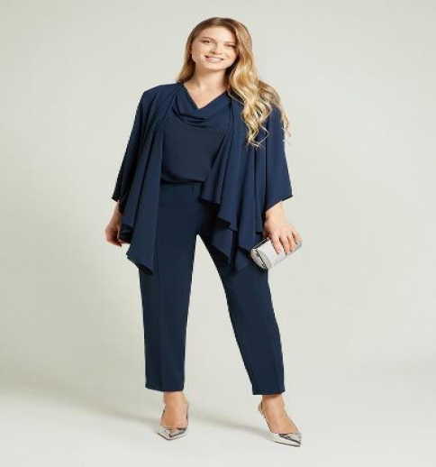 Set Top Con Spolverino Elegante Di Luisa Viola Blu 1