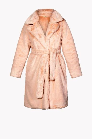 immagine 1 di Cappotto donna in Ecopelliccia Lungo Rosa