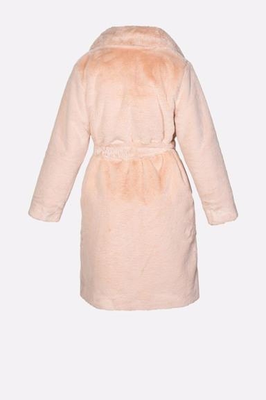 immagine 3 di Cappotto donna in Ecopelliccia Lungo Rosa