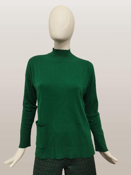 immagine 2 di Maglia Collo Lupetto Donna Verde