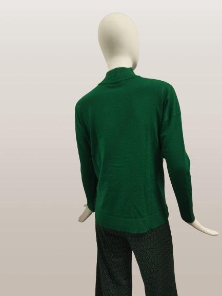 immagine 4 di Maglia Collo Lupetto Donna Verde