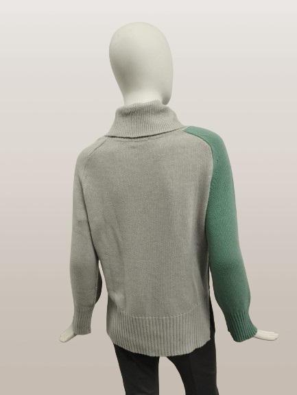 immagine 3 di Maglione Donna Cashmere dolcevita Bicolore