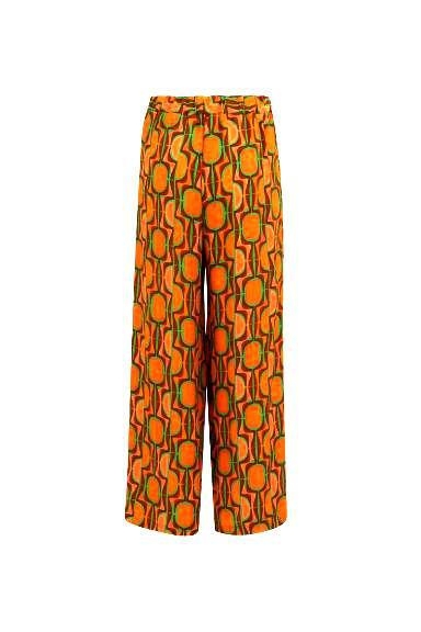 immagine 2 di Pantalone Donna A Palazzo A Fantasia Geometrica Arancio