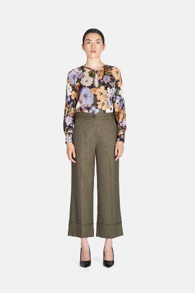 immagine 1 di Pantalone Donna Cropped Con Svolta Verde Artigli