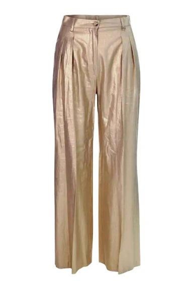 immagine 2 di Pantalone Donna Palazzo Laminato Oro Artigli