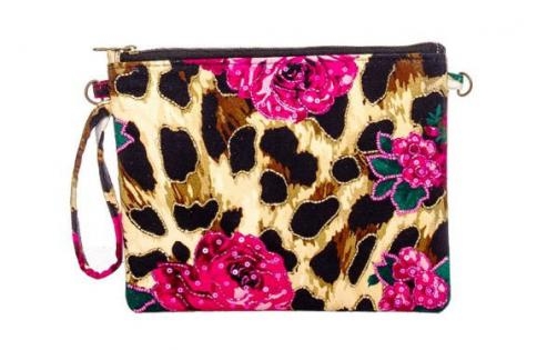 immagine 1 di Pochette Donna A Stampa Animalier E Fiori Ayfee